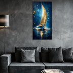 Gilded Art Print Sailboat – Gilded Wall Decor & Gold Accent Canvas, Foil