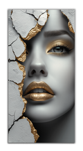 Gilded Art Print "Abstract Girl" | Modern Gilded Wall Decor | Gold Accent Canvas | Metallic Foil Art