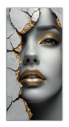 Gilded Art Print "Abstract Girl" | Modern Gilded Wall Decor | Gold Accent Canvas | Metallic Foil Art