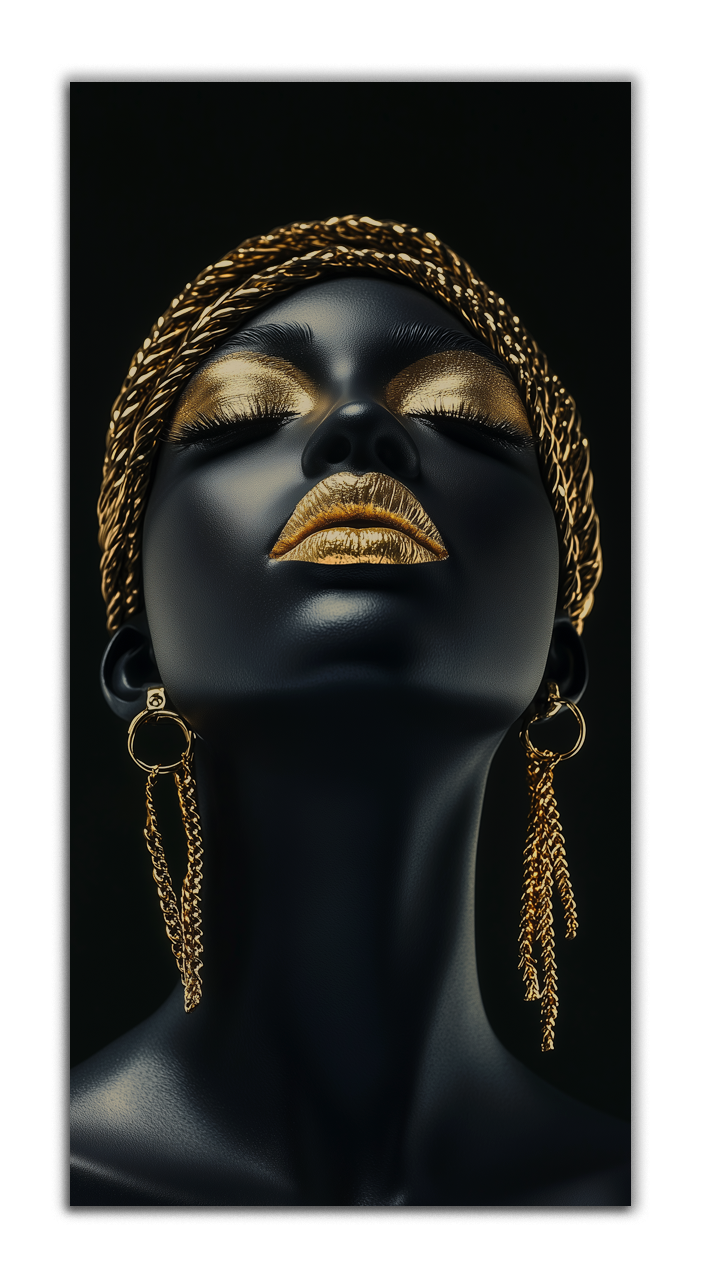 Gilded Art Print Girl – Gilded Wall Decor & Gold Accent Canvas, Foil