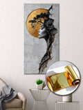 Gilded Art Print Abstract Girl – Gilded Wall Decor & Gold Accent Canvas, Foil