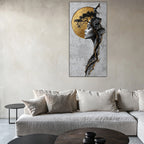 Gilded Art Print Abstract Girl – Gilded Wall Decor & Gold Accent Canvas, Foil