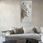 Gold Wall Art – Abstract Girl Metallic Foil Canvas.