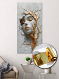 Gold Wall Art – Girl Abstraction Metallic Foil Canvas.