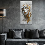 Gold Wall Art – Girl Abstraction Metallic Foil Canvas.