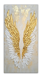 Gold Foil Wall Art Angel Wings – Gilded Canvas Print for Modern Interiors
