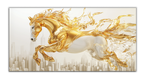 Gold Foil Wall Art Print: Golden Horse Gold Accent Wall Decor Canvas Foil