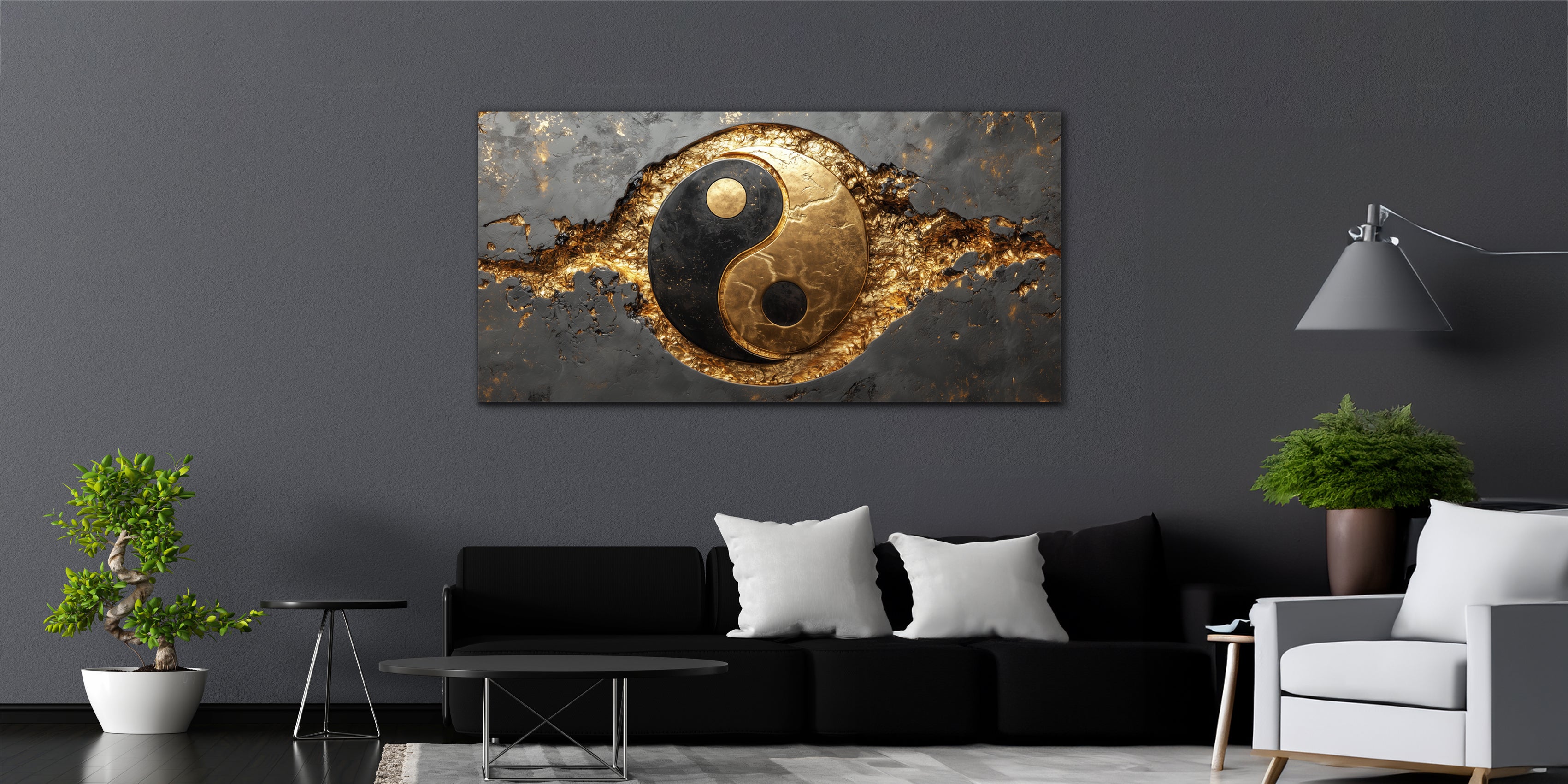 Gilded Art Print Yin-Yang – Gilded Wall Decor with Gold Accents Foil
