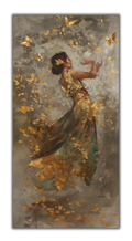 Gold Foil Canvas Print Wall Art Girl Dancing for the Bedroom