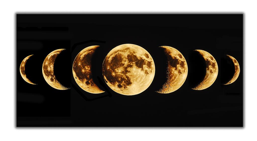 Gold Foil Wall Art Moon Phases – Gilded Canvas Print for Modern Interiors