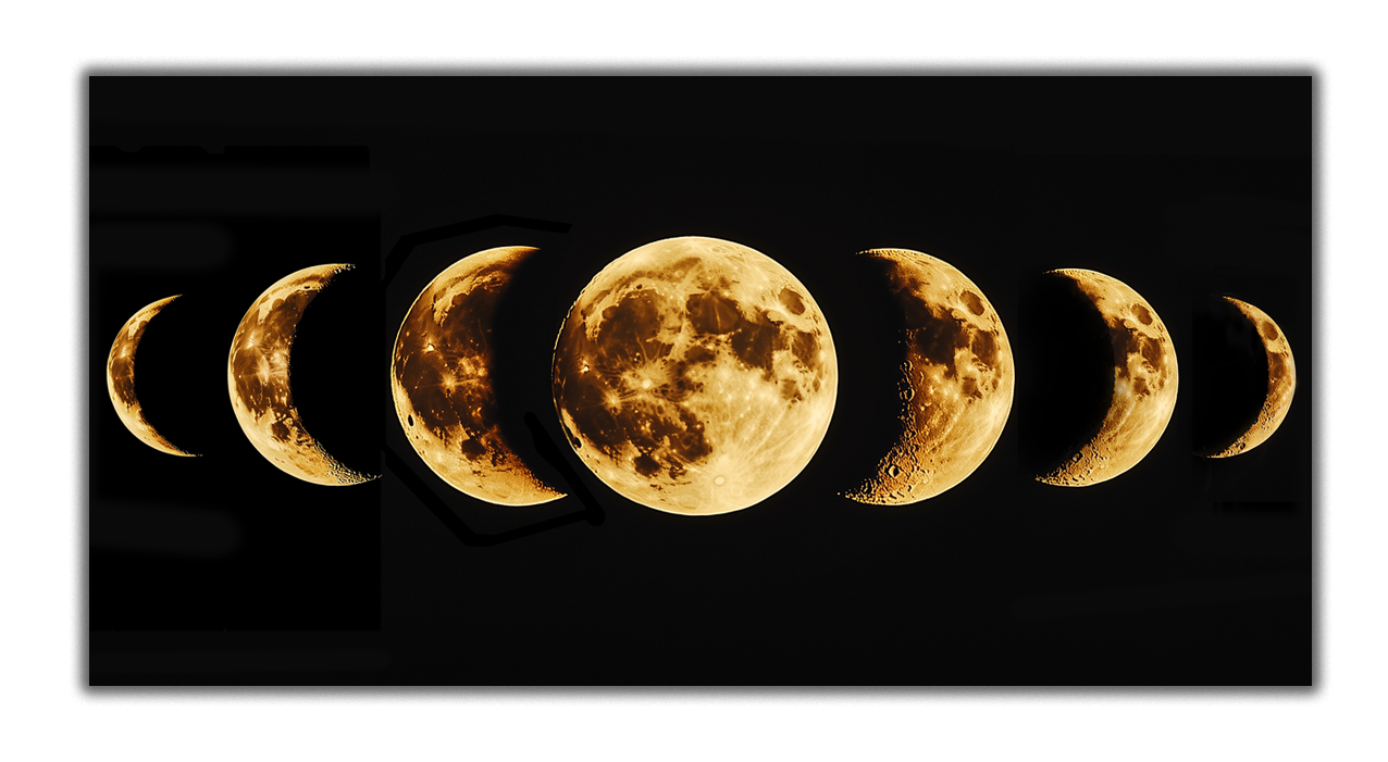 Gold Foil Wall Art Moon Phases – Gilded Canvas Print for Modern Interiors
