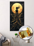 Gold Wall Art – Abstract Silhouette Metallic Foil Canvas.