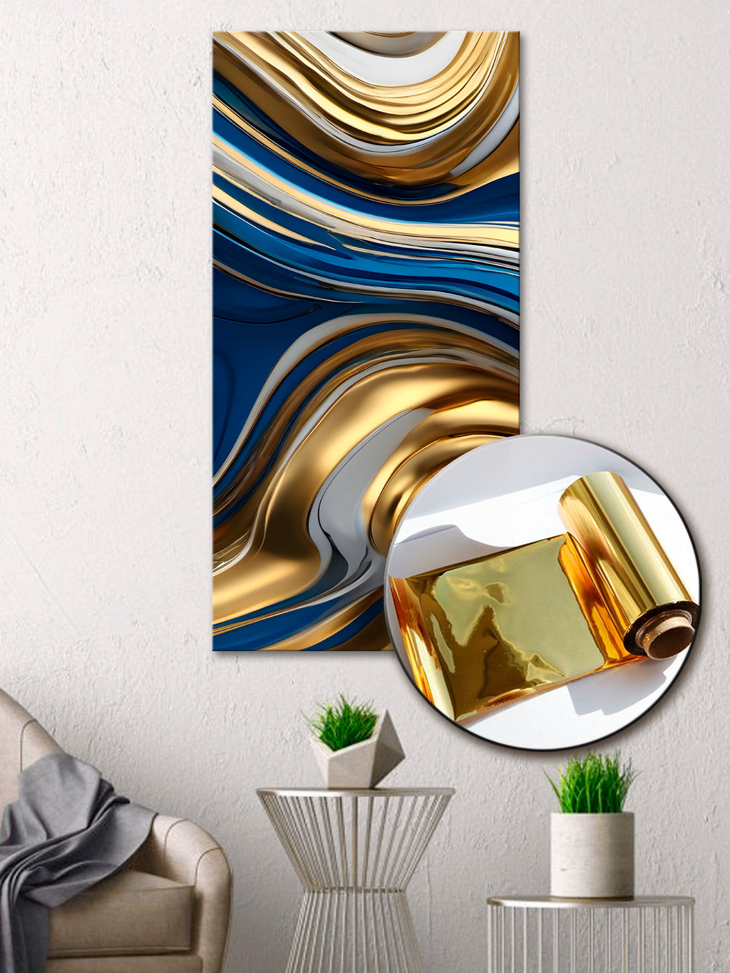 Luxury Marble and Gold Wall Art – Gold Foil Print, Modern Gold Art Print for Home Decor
