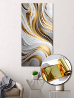 Abstrakter Marmor mit Gold – Goldfolien-Kunstdruck, luxuriöse Goldfolien-Wandkunst, moderner Gold-Kunstdruck