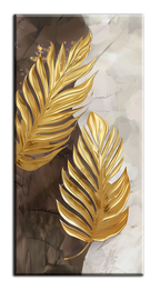 Gold Foil Wall Art Print "Golden Leaves" | Gold Wall Decor | Gold Art Print for Living Room & Bedroom