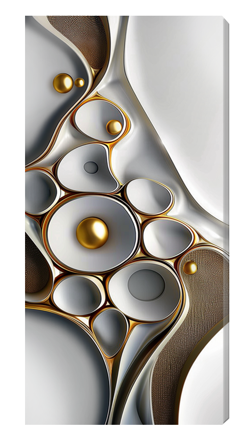 Abstract White & Gold Wall Art | Gold Foil Print | Modern Gold Wall Decor for Living Room