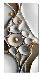 Abstract White & Gold Wall Art | Gold Foil Print | Modern Gold Wall Decor for Living Room