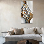 Abstract White & Gold Wall Art | Gold Foil Print | Modern Gold Wall Decor for Living Room
