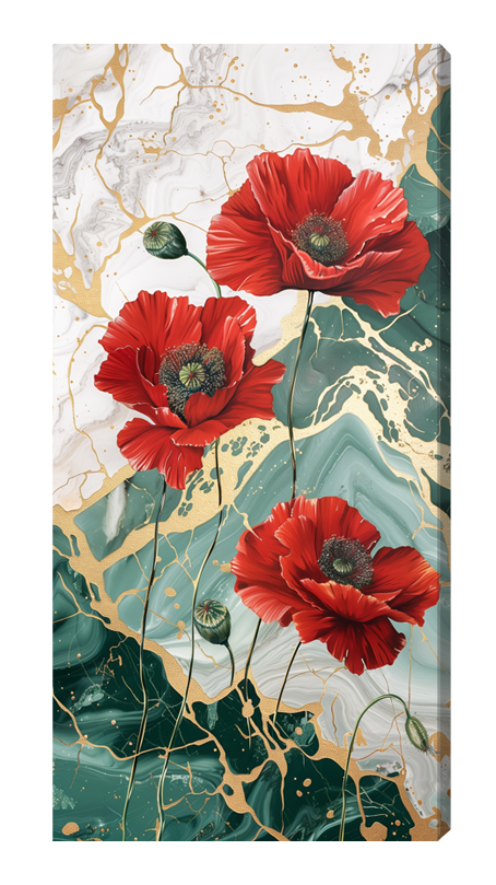 Gold Foil Wall Art Print "Flowers with Gold" | Floral Gold Art Print | Gold Wall Decor