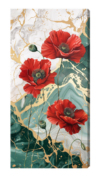 Gold Foil Wall Art Print "Flowers with Gold" | Floral Gold Art Print | Gold Wall Decor