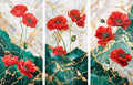 Leinwand-Wandbild: Mehrteilige Mohnblüte in Goldfolie.