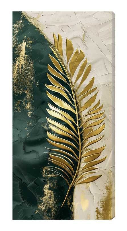 Gold Leaf Wall Art | Gold Foil Print | Botanical Gold Wall Decor for Living Room & Bedroom