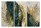 Gold Foil Leaves Multi Panel Wall Art Canvas