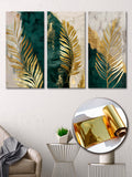 Gold Foil Leaves Multi Panel Wall Art Canvas