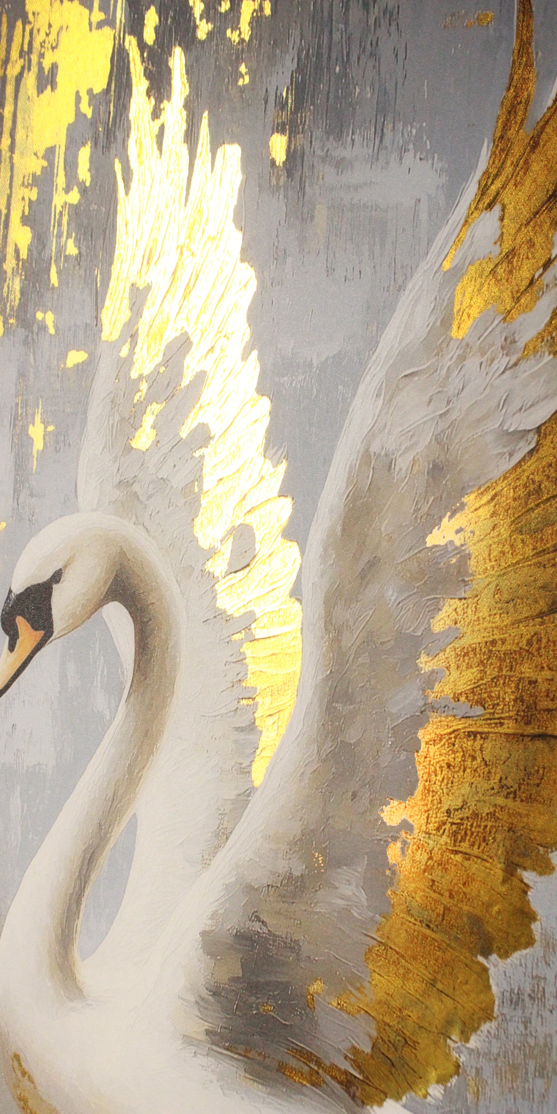 Gold Foil Wall Art Abstract Girl for the Bedroom and Living room.