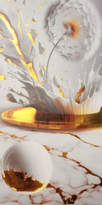 Gold Foil Wall Art Abstract Girl for the Bedroom and Living room.