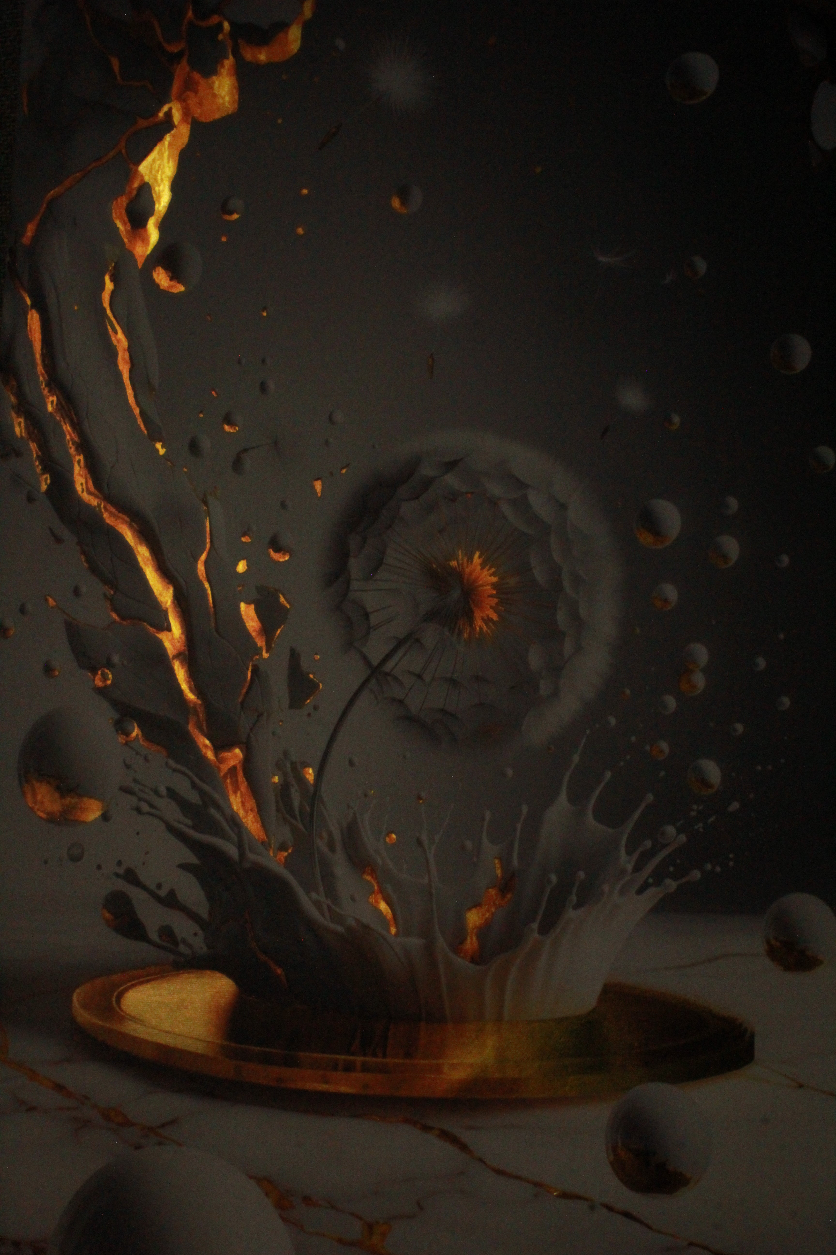 Gilded Art Print Black Rose – Gold Accent Wall Decor Canvas, Foil