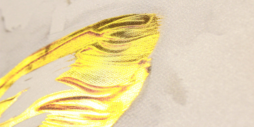 Abstract Gold Foil Wall Art "Angel" | Modern Portrait on Gold Foil | Ready to Hang Canvas