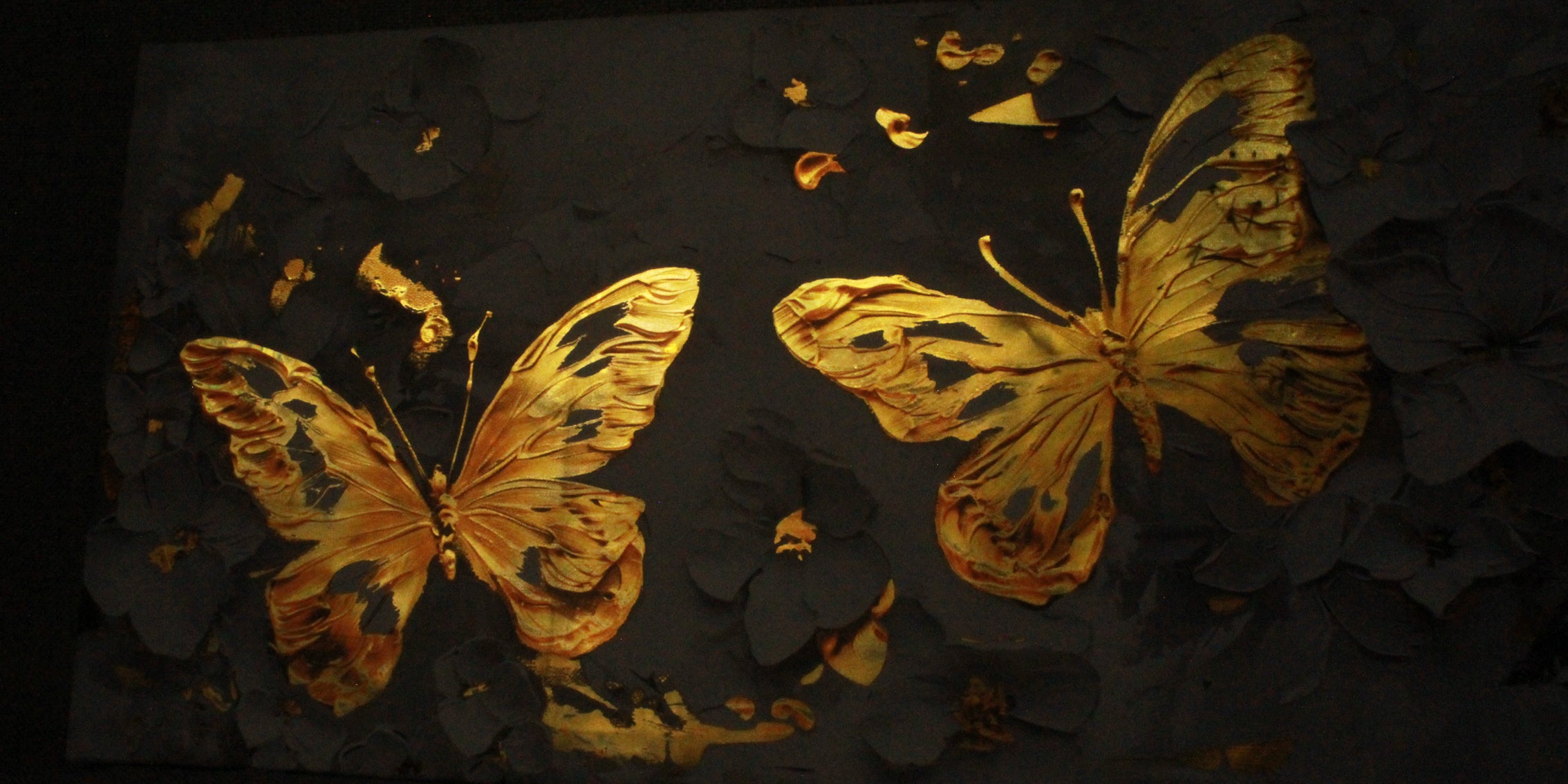 Abstract Gold Foil Wall Art "Angel" | Modern Portrait on Gold Foil | Ready to Hang Canvas