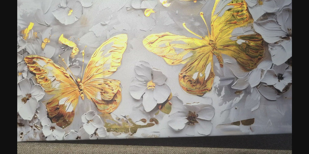 Abstract Gold Foil Wall Art "Angel" | Modern Portrait on Gold Foil | Ready to Hang Canvas