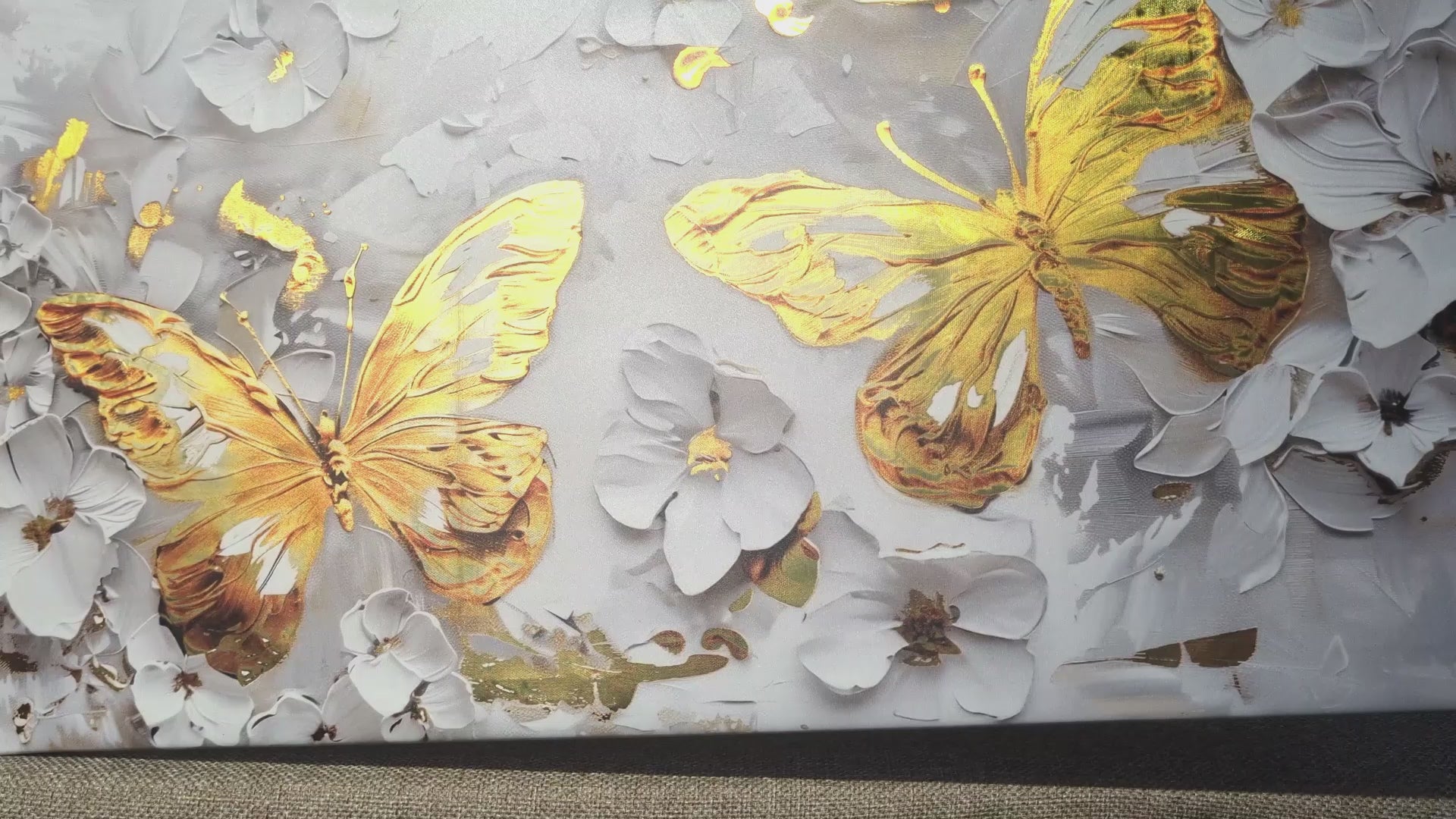 Gold Wall Art – Golden Koi Metallic Foil Canvas