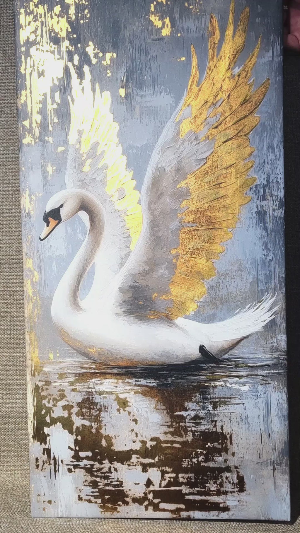 Gold Wall Art – Golden Eagle Metallic Foil Canvas